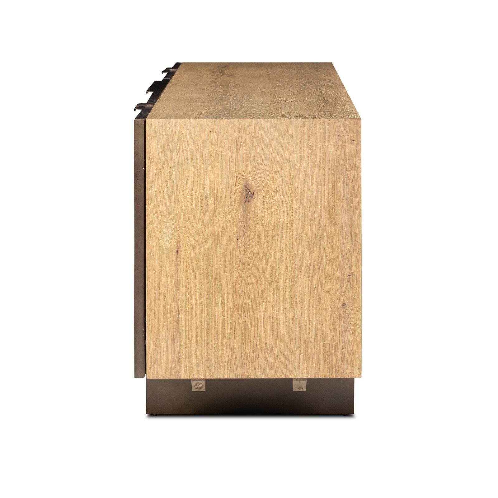 Aberdeen Media Console - Aged Smoked Oak Thin Veneer