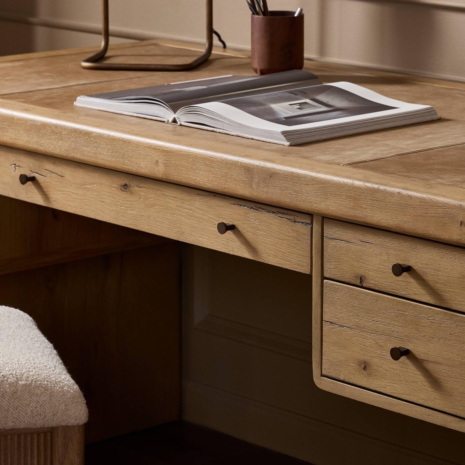Nico Desk - Aged Natural Oak Veneer