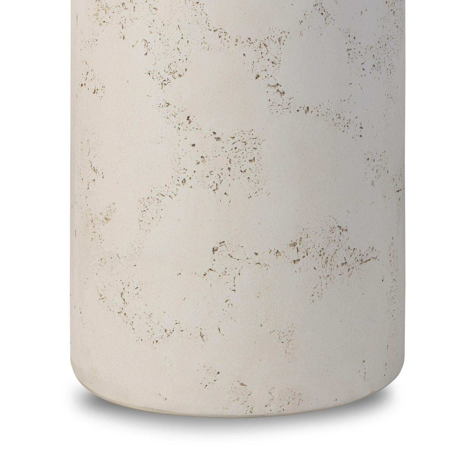 Arati Pedestal - Aged White Concrete