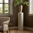 Arati Pedestal - Aged White Concrete