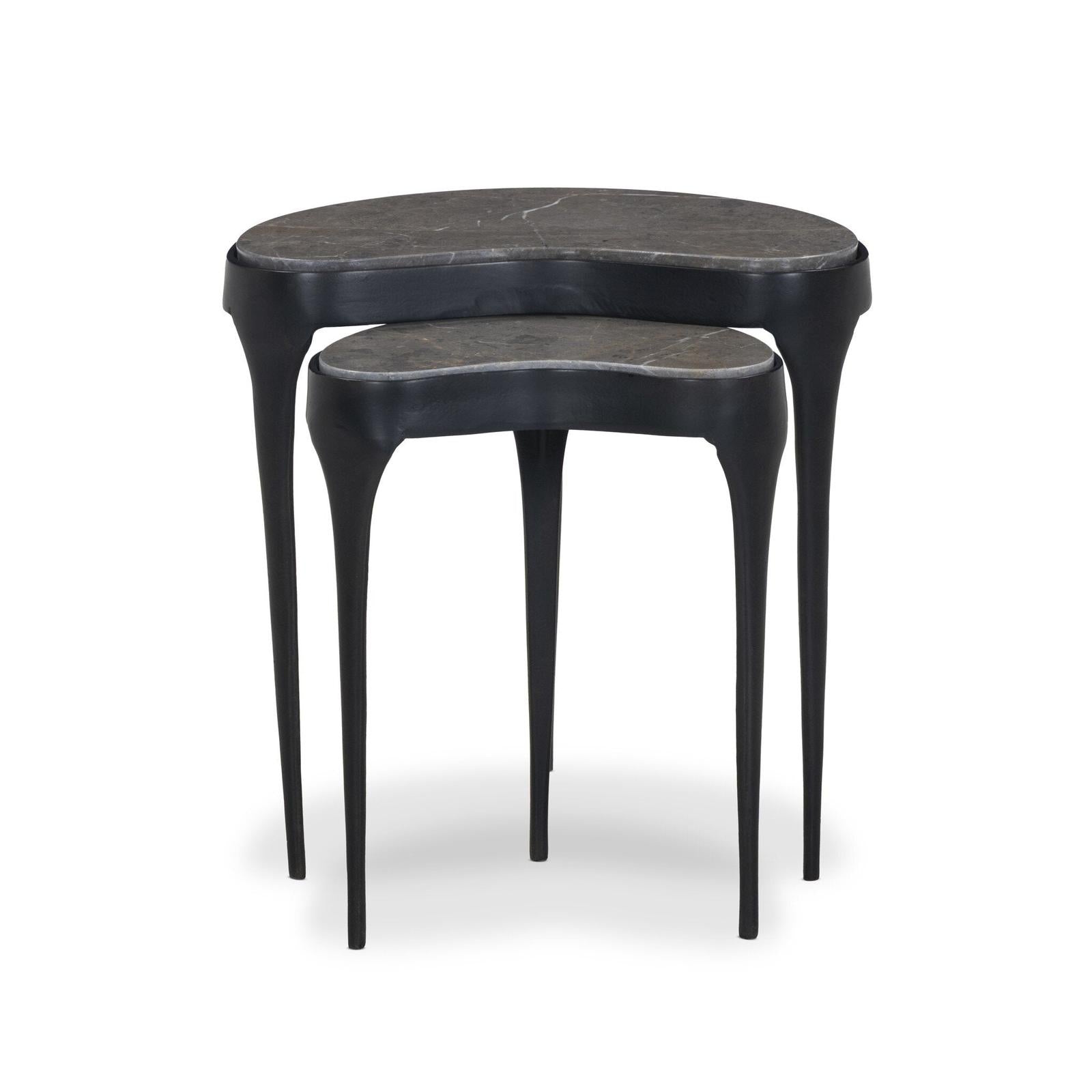 Shayla Nesting End Table - Warm Grey Marble