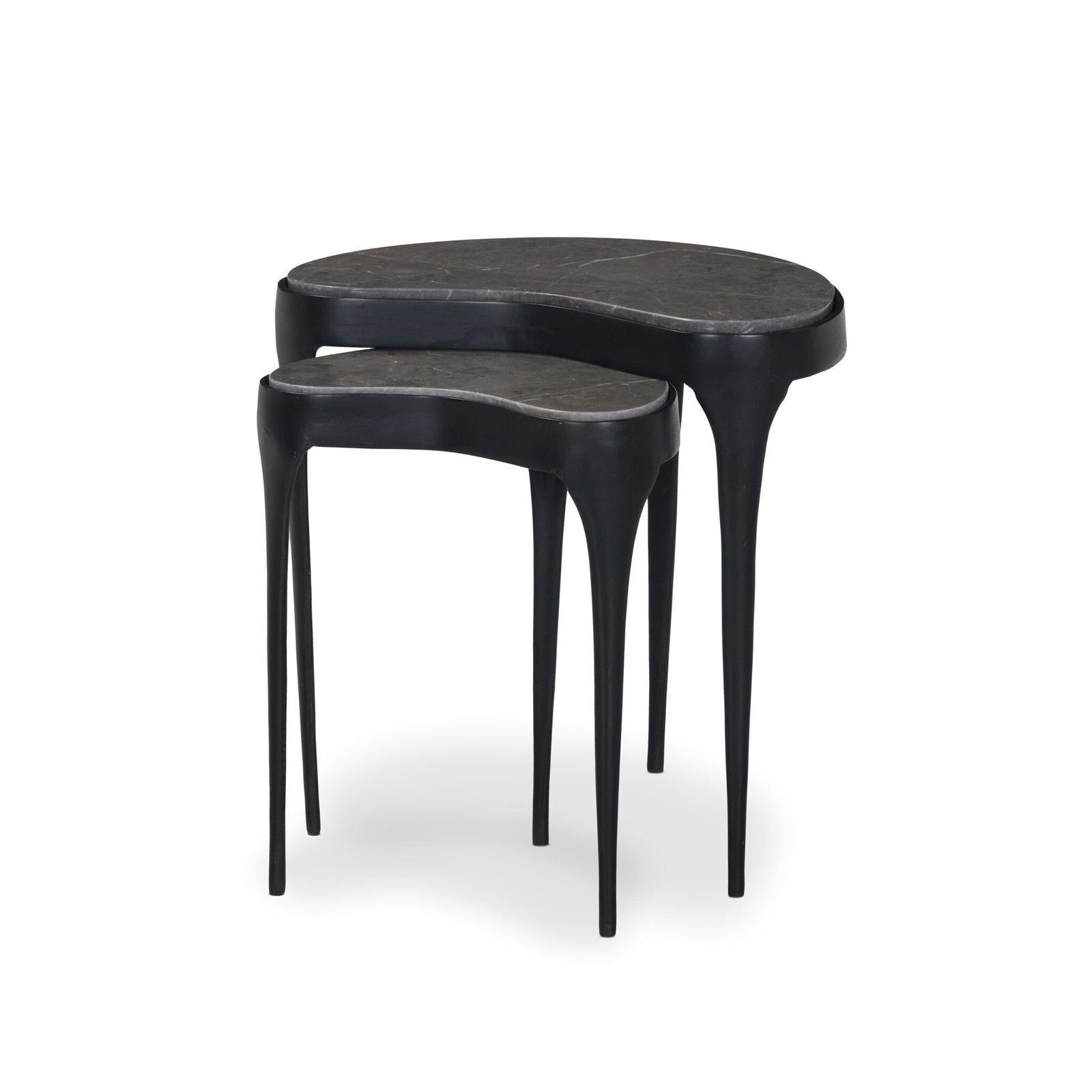 Shayla Nesting End Table - Warm Grey Marble