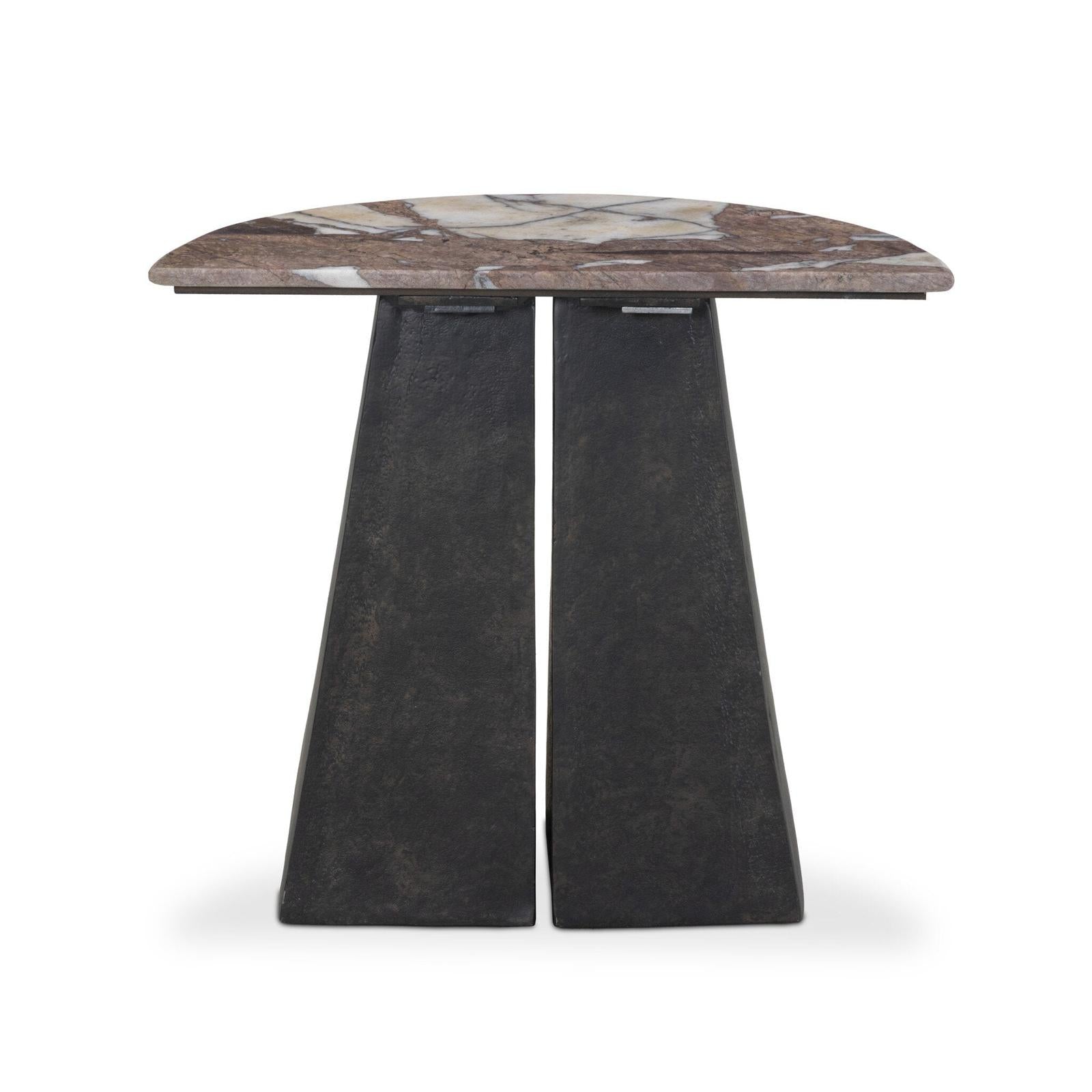 Valentina End Table - Textured Smoke and Russet