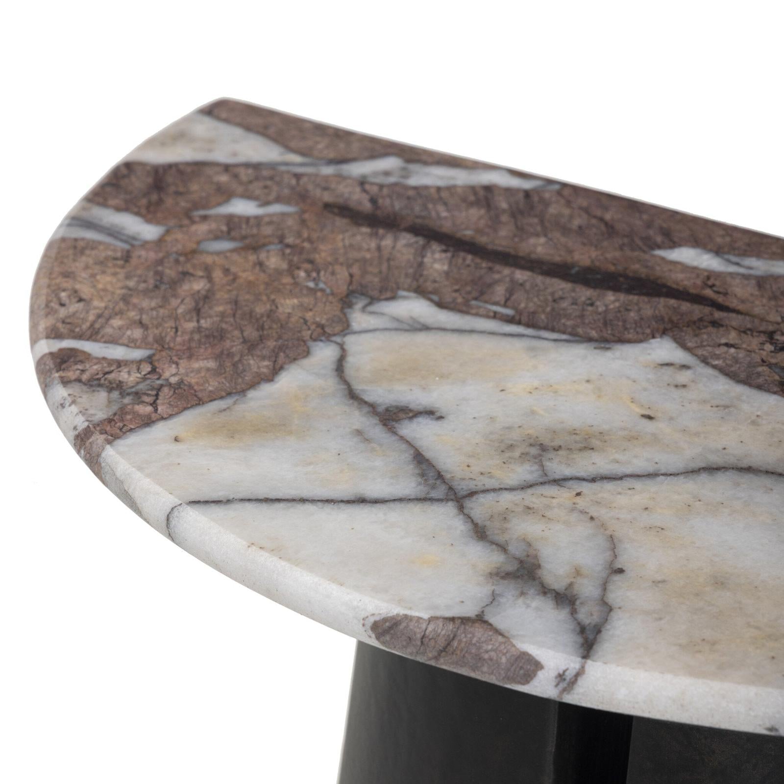 Valentina End Table - Textured Smoke and Russet