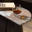 Valentina End Table - Textured Smoke and Russet