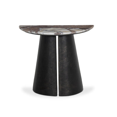 Valentina End Table - Textured Smoke and Russet