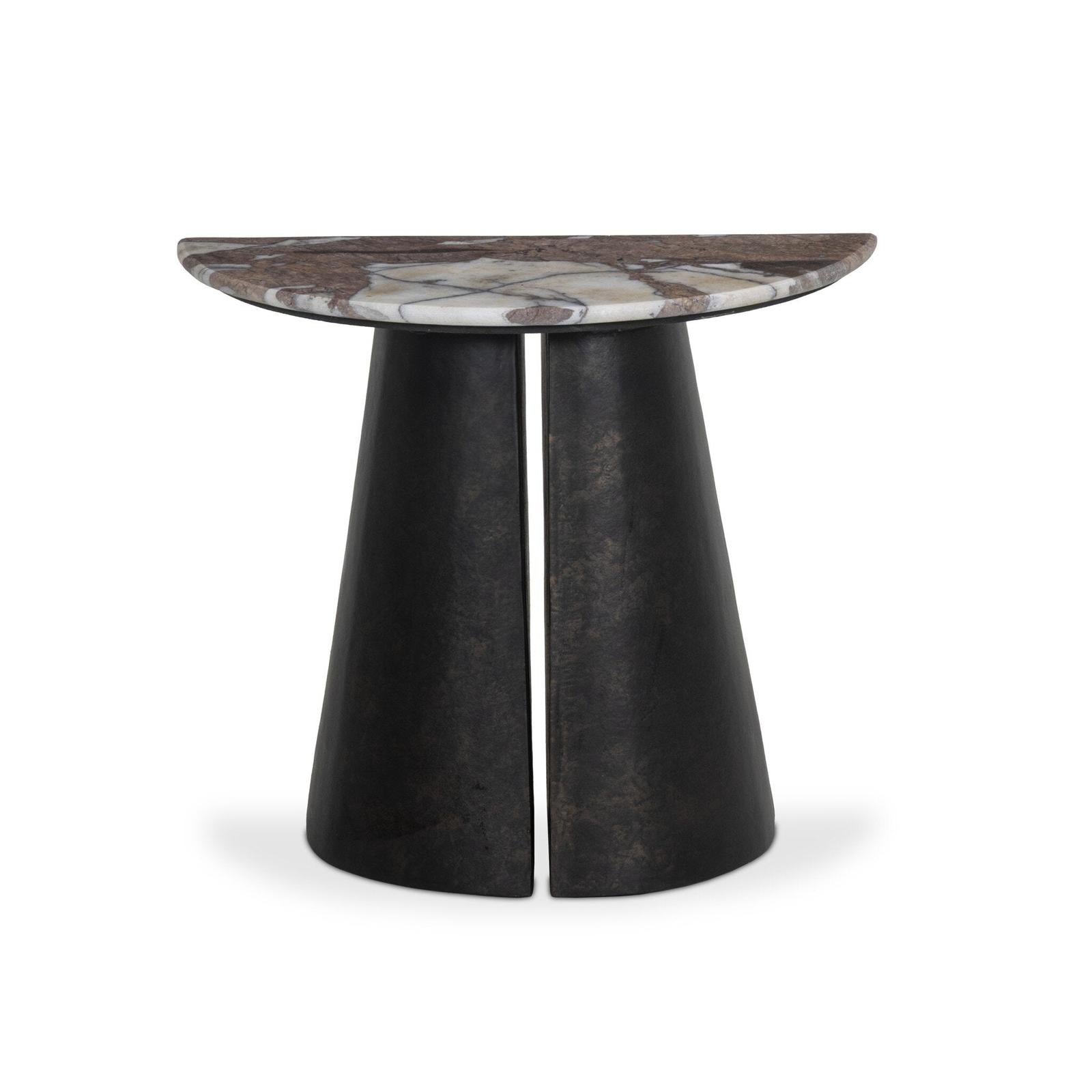 Valentina End Table - Textured Smoke and Russet