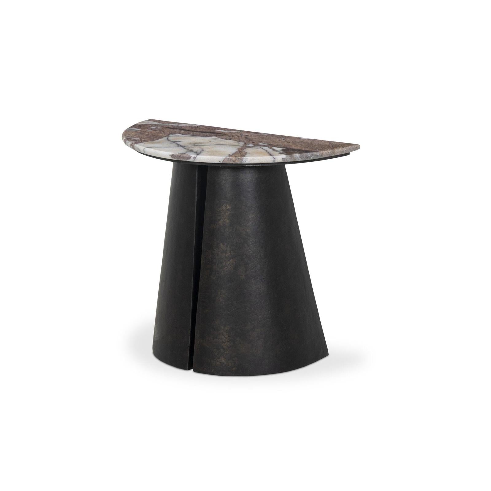 Valentina End Table - Textured Smoke and Russet
