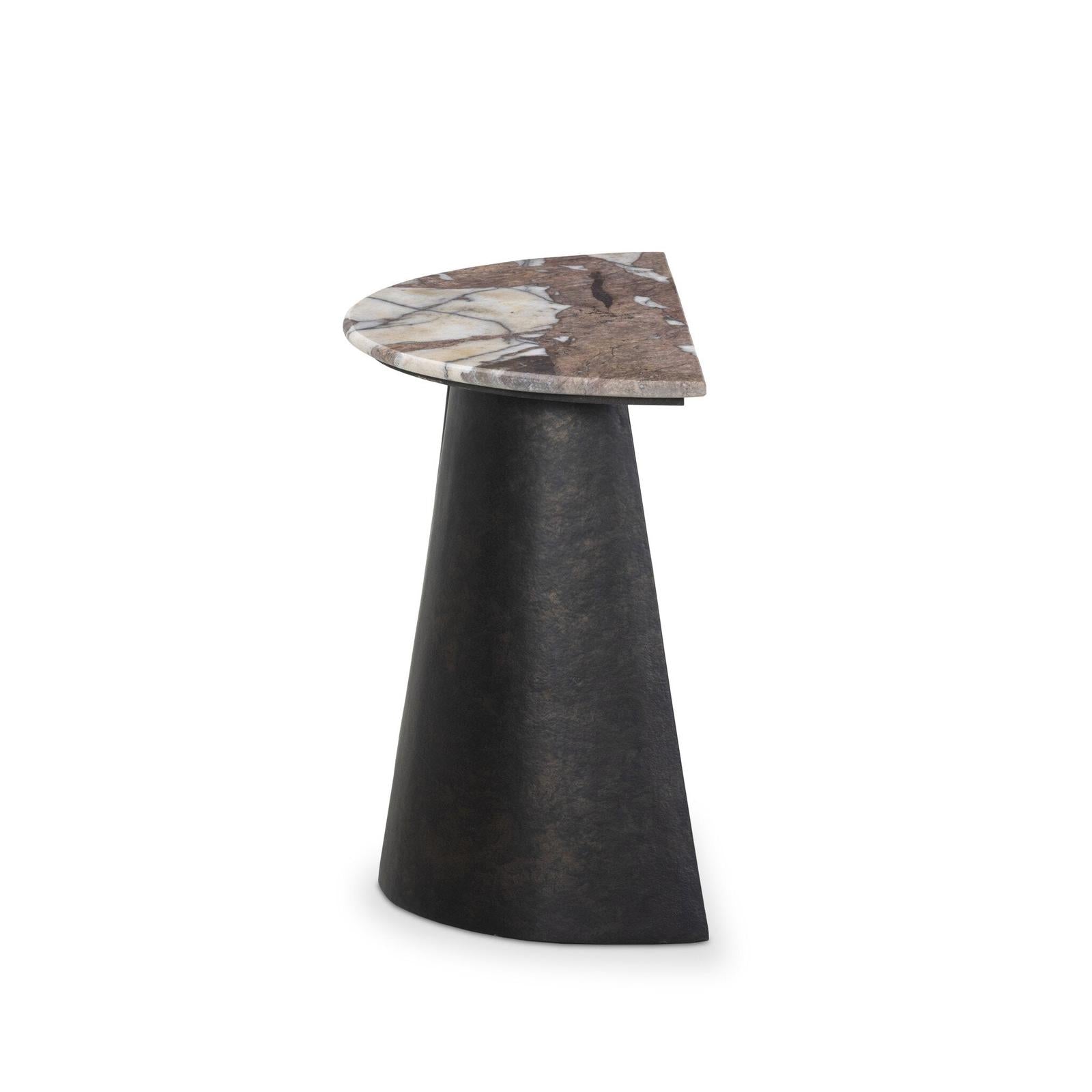 Valentina End Table - Textured Smoke and Russet