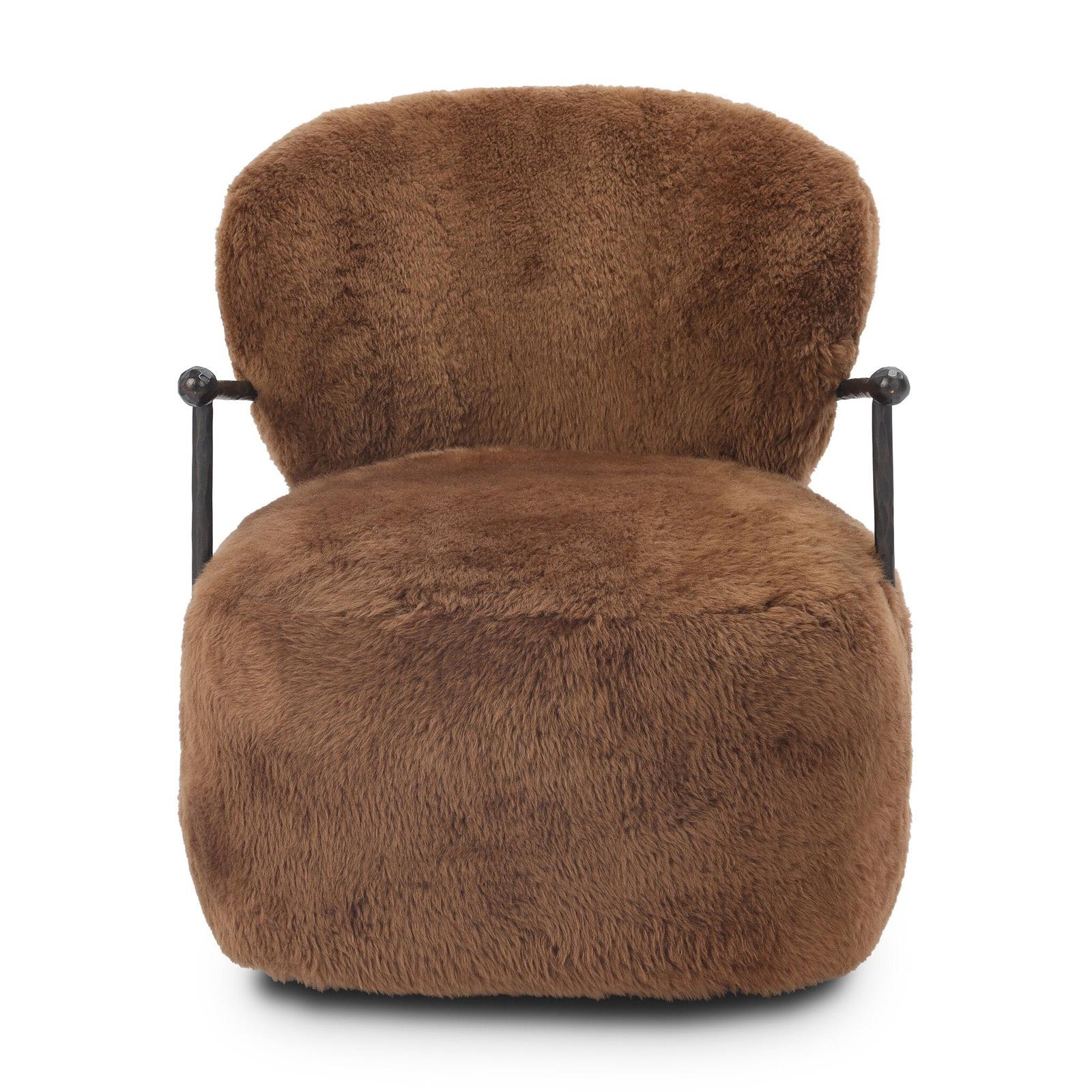 Plath Swivel Chair - Ochre Shearling