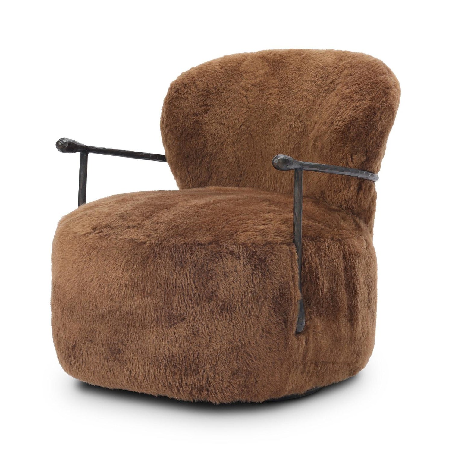 Plath Swivel Chair - Ochre Shearling
