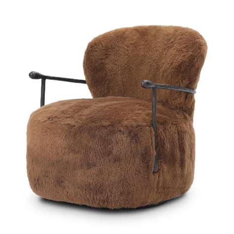 Plath Swivel Chair - Ochre Shearling