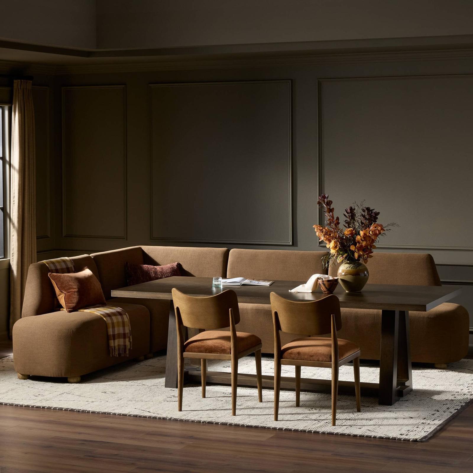 Clemence Dining Banquette L-Shape - Crypton Nomad Mushroom