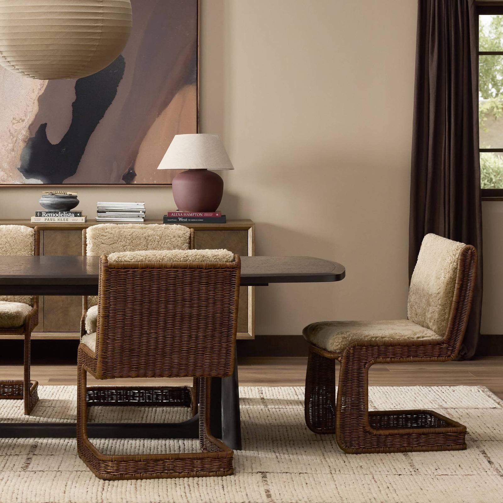 Katrine Dining Chair - Beige Shorn Shearling