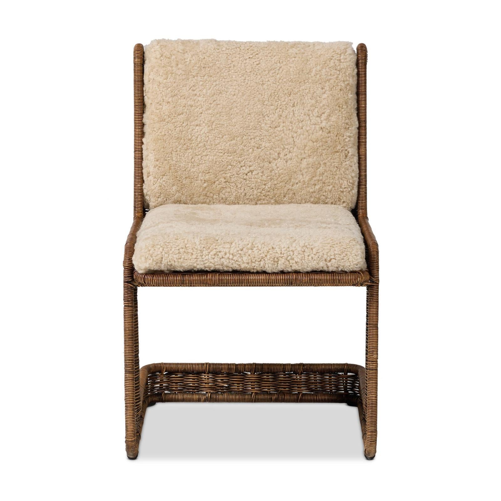 Katrine Dining Chair - Beige Shorn Shearling