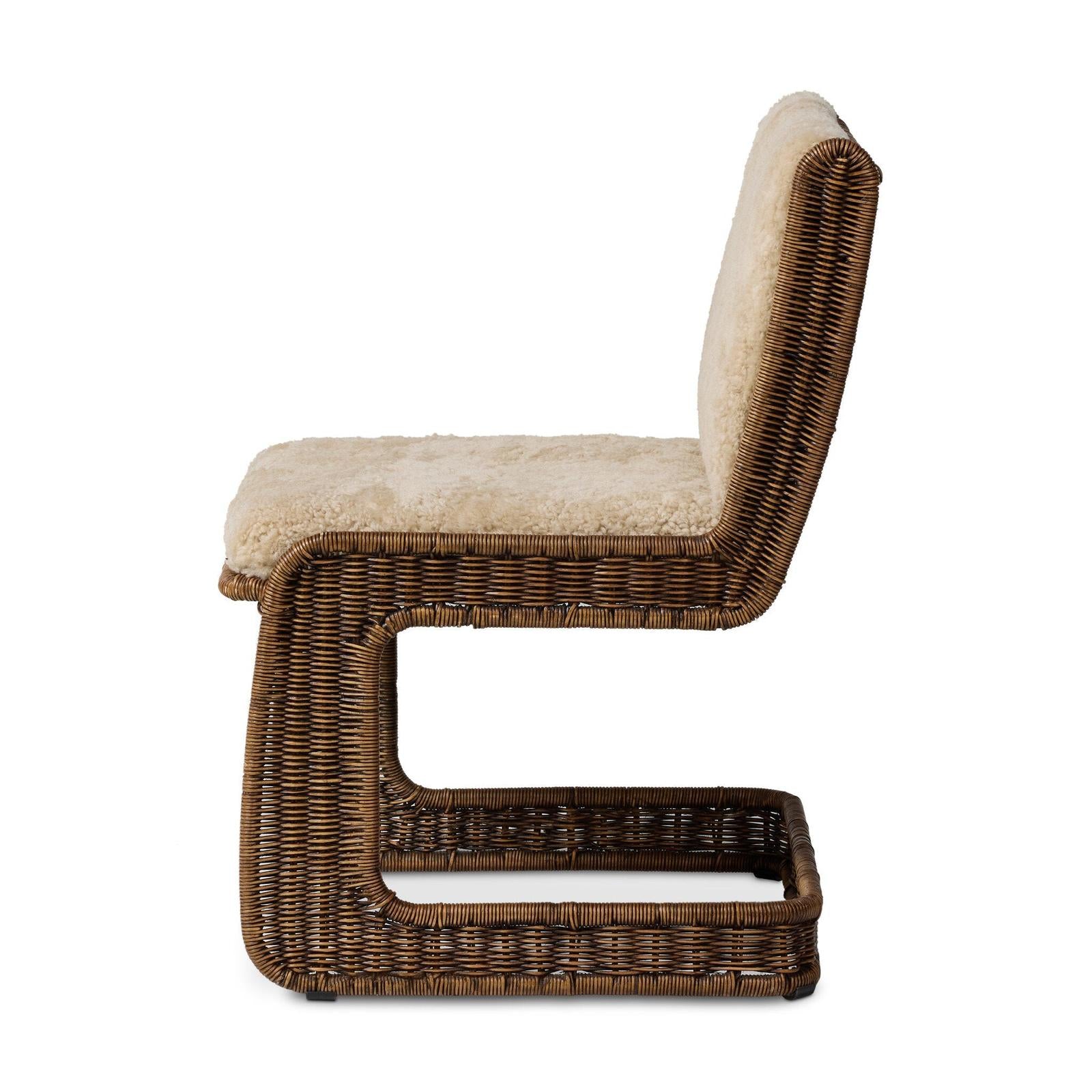 Katrine Dining Chair - Beige Shorn Shearling