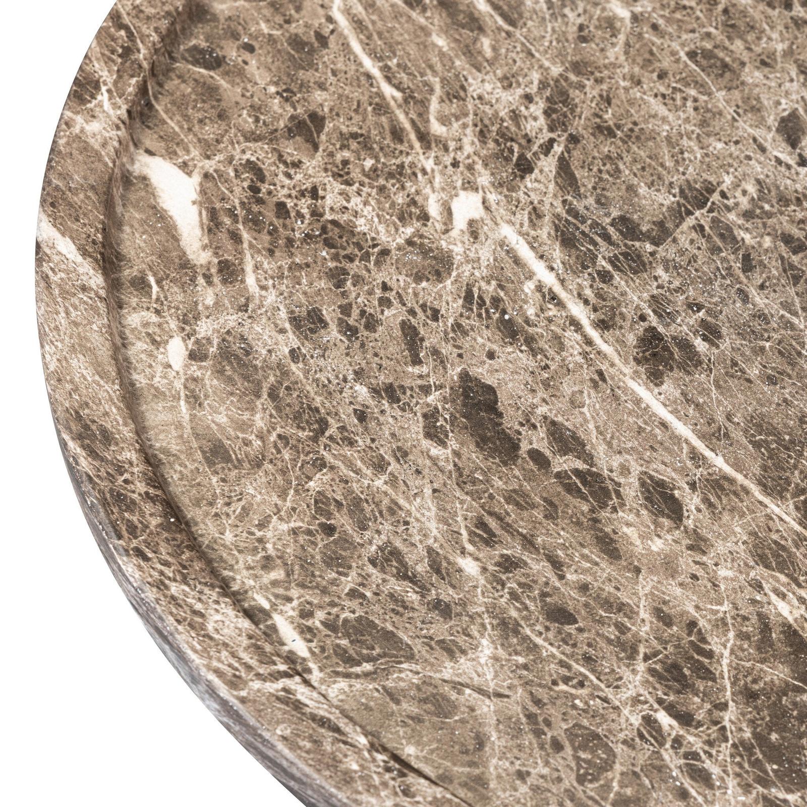 Claire Outdoor End Table - Veined Brown Concrete
