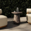 Claire Outdoor End Table - Veined Brown Concrete