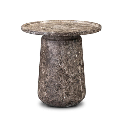 Claire Outdoor End Table - Veined Brown Concrete