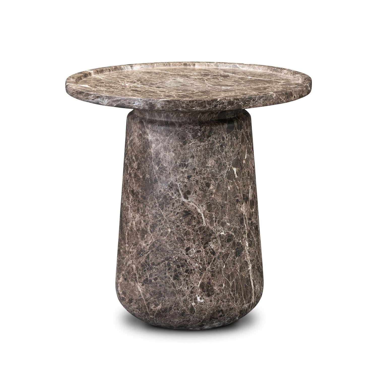 Claire Outdoor End Table - Veined Brown Concrete
