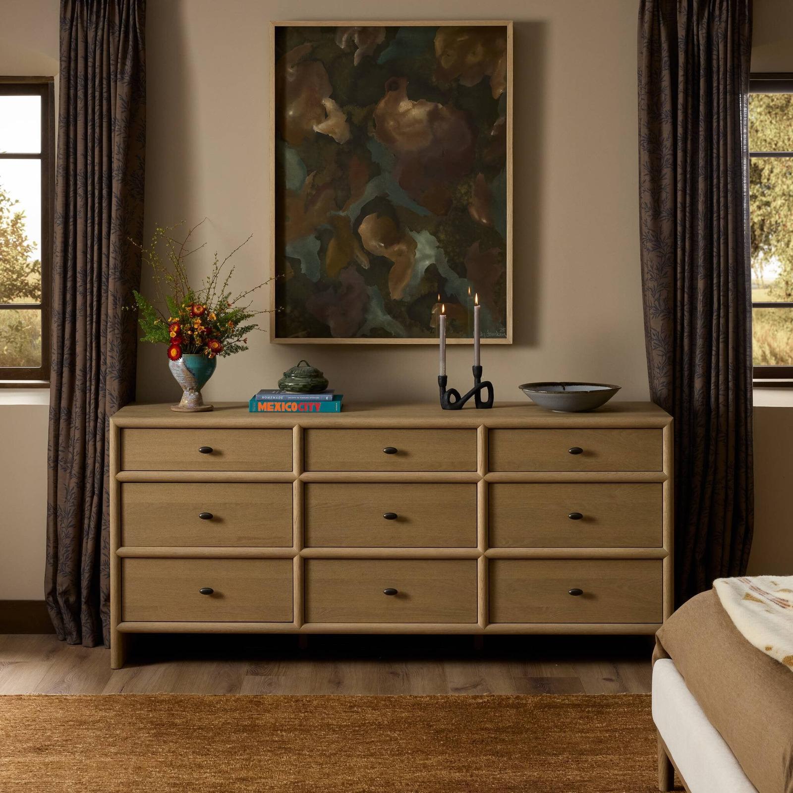 Analisa 9 Drawer Dresser - Sandy Oak