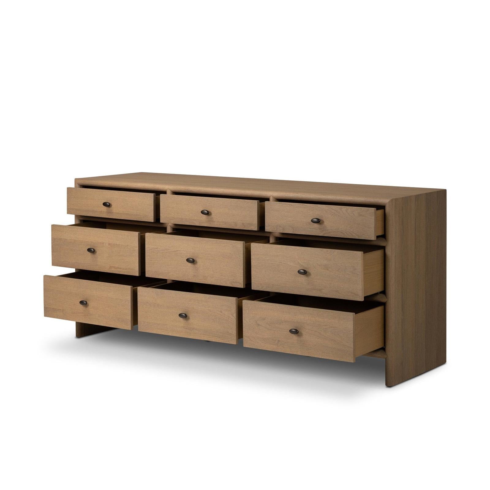 Analisa 9 Drawer Dresser - Sandy Oak