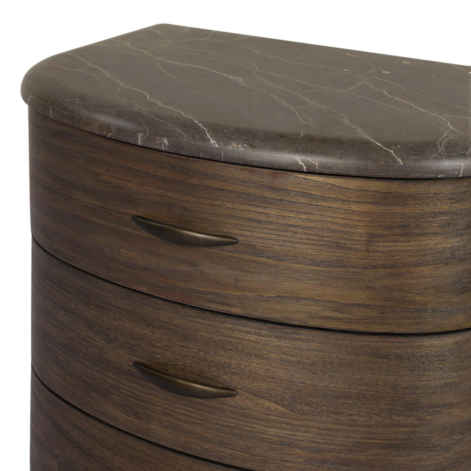 Tovae Nightstand - Honed Coffee Marble