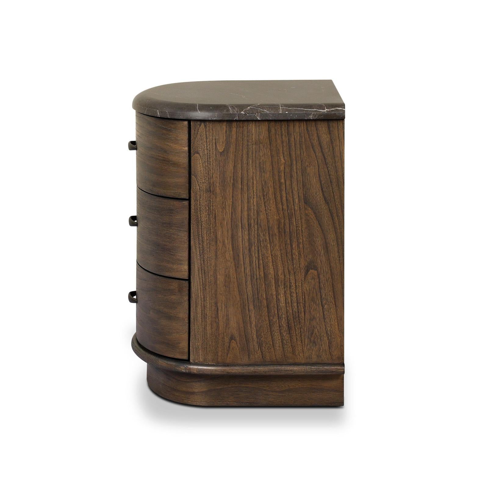 Tovae Nightstand - Honed Coffee Marble