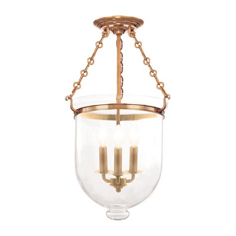Hudson Valley Lighting Hampton 3 Light 12 inch Semi Flush Ceiling Light