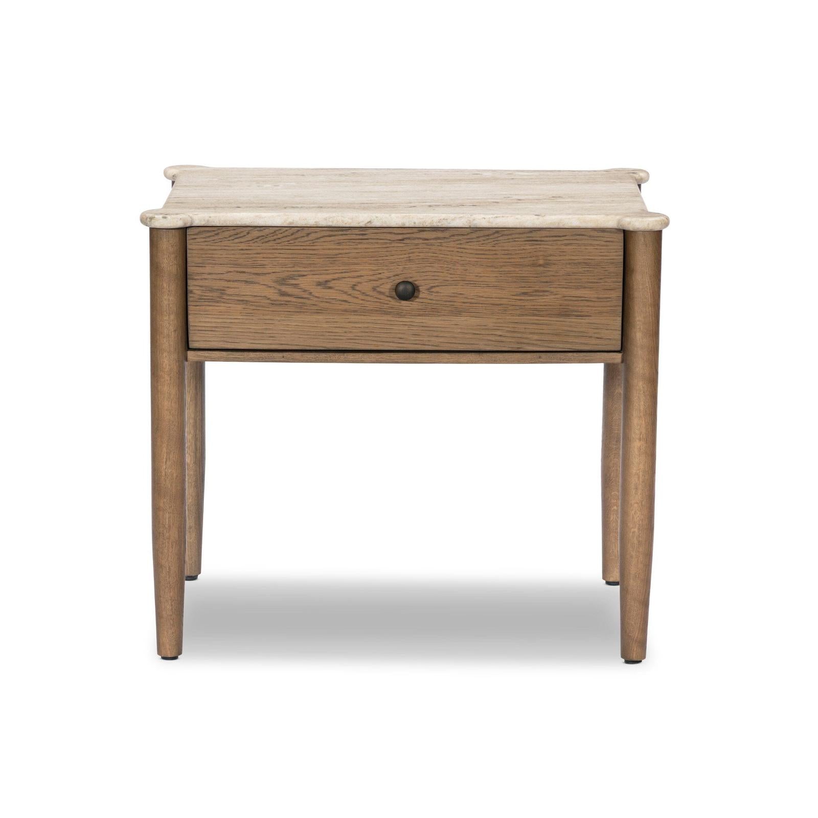 Joah Nightstand - Antique White Marble