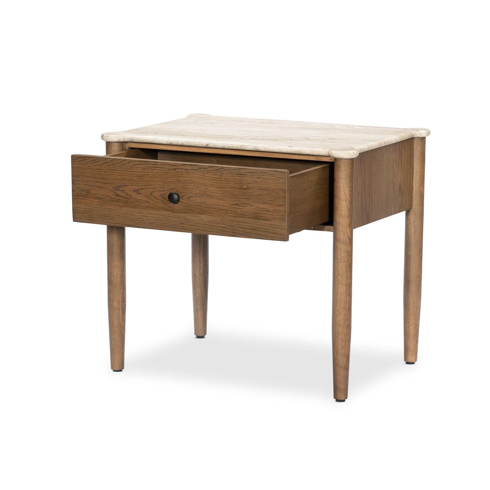 Joah Nightstand - Antique White Marble