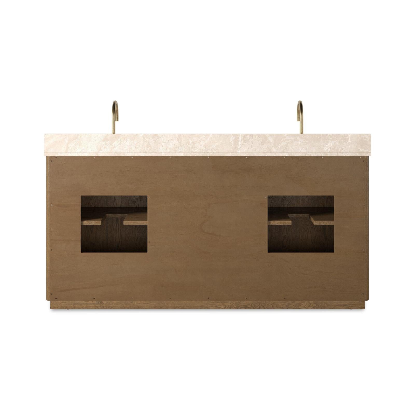 Four Hands Brookhurst Satin Drifted Oak Veneer Double Vanity