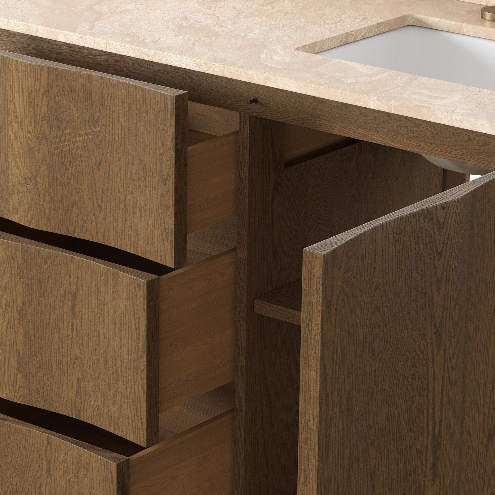 Four Hands Brookhurst Satin Drifted Oak Veneer Double Vanity