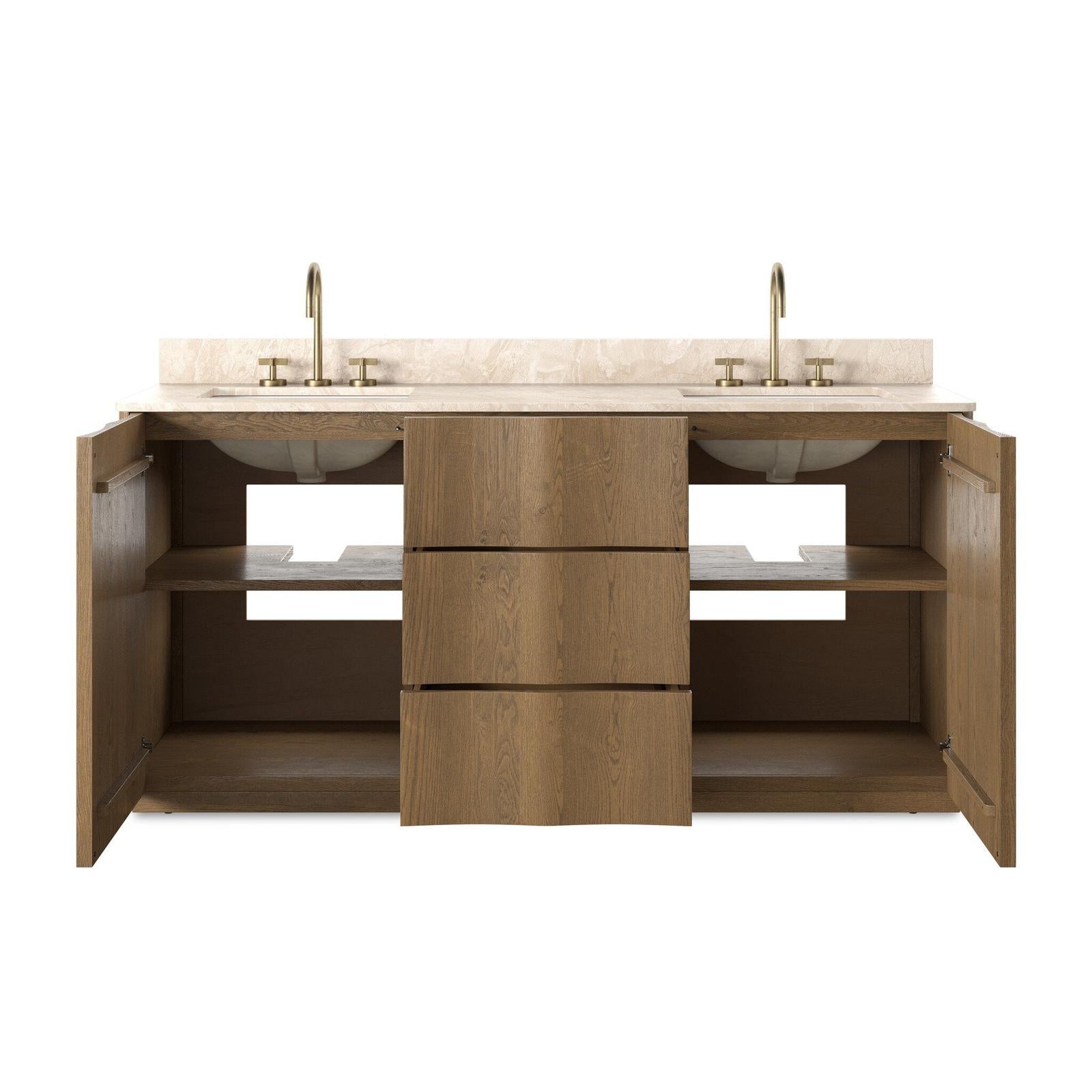 Four Hands Brookhurst Satin Drifted Oak Veneer Double Vanity