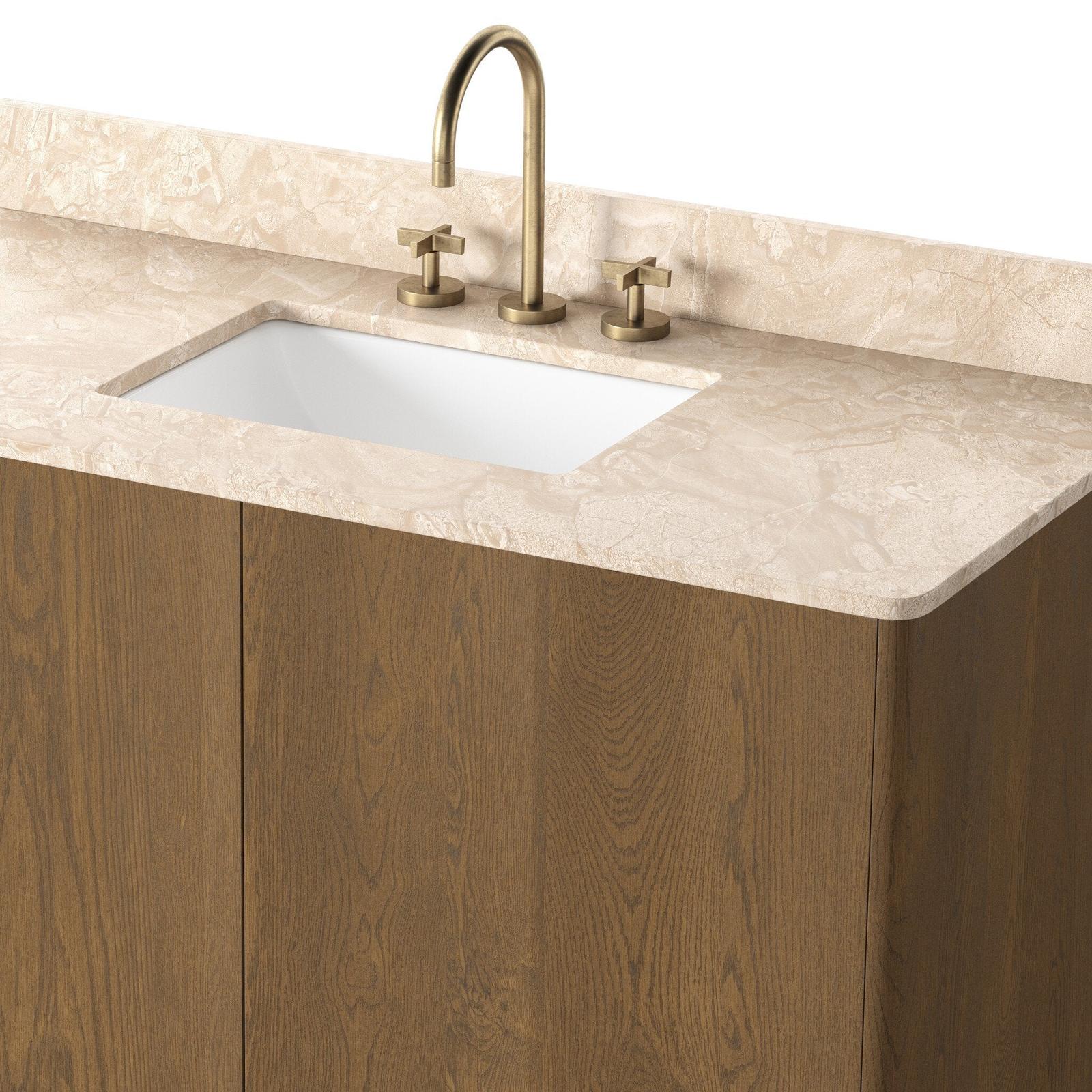 Four Hands Brookhurst Satin Drifted Oak Veneer Single Wide Vanity