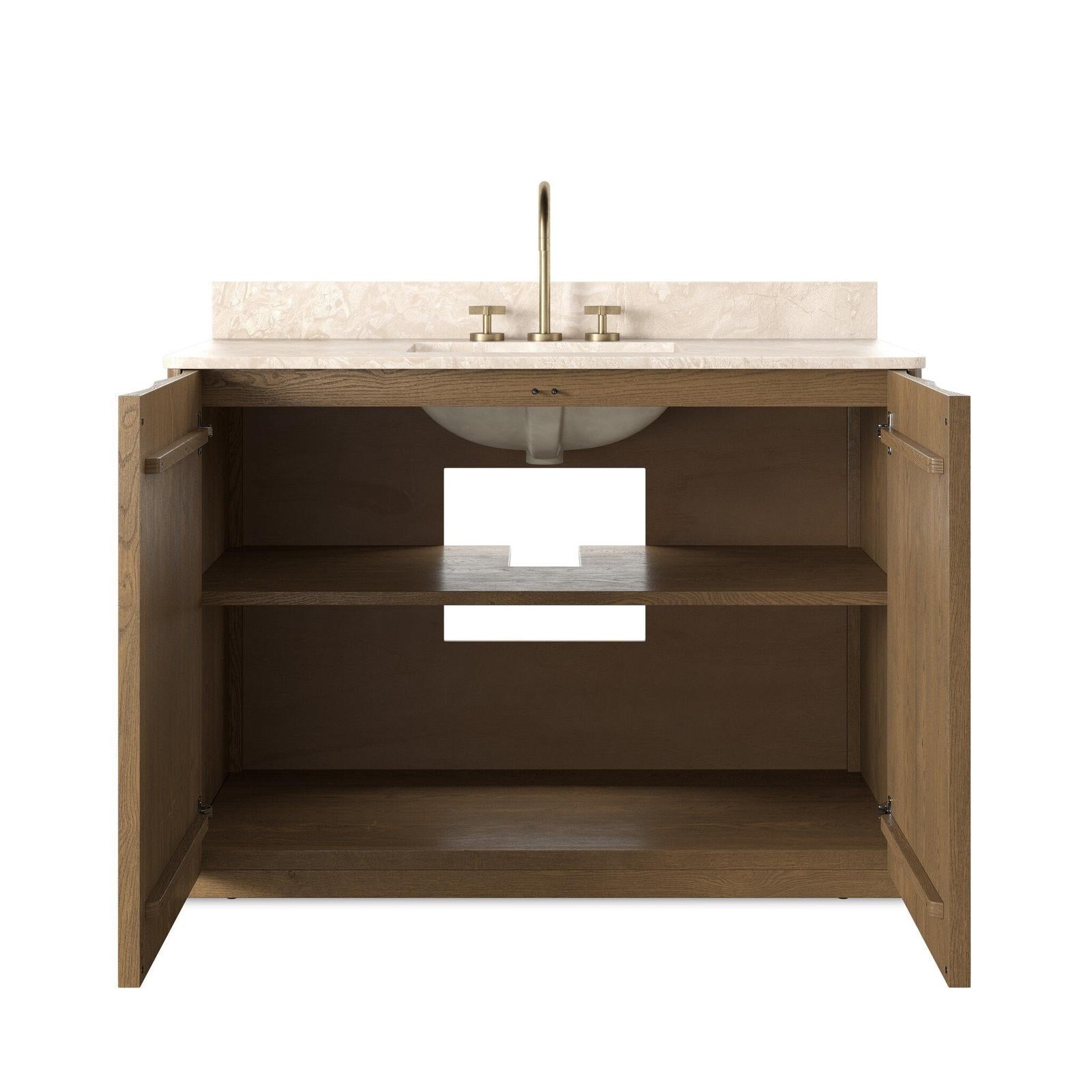 Four Hands Brookhurst Satin Drifted Oak Veneer Single Wide Vanity