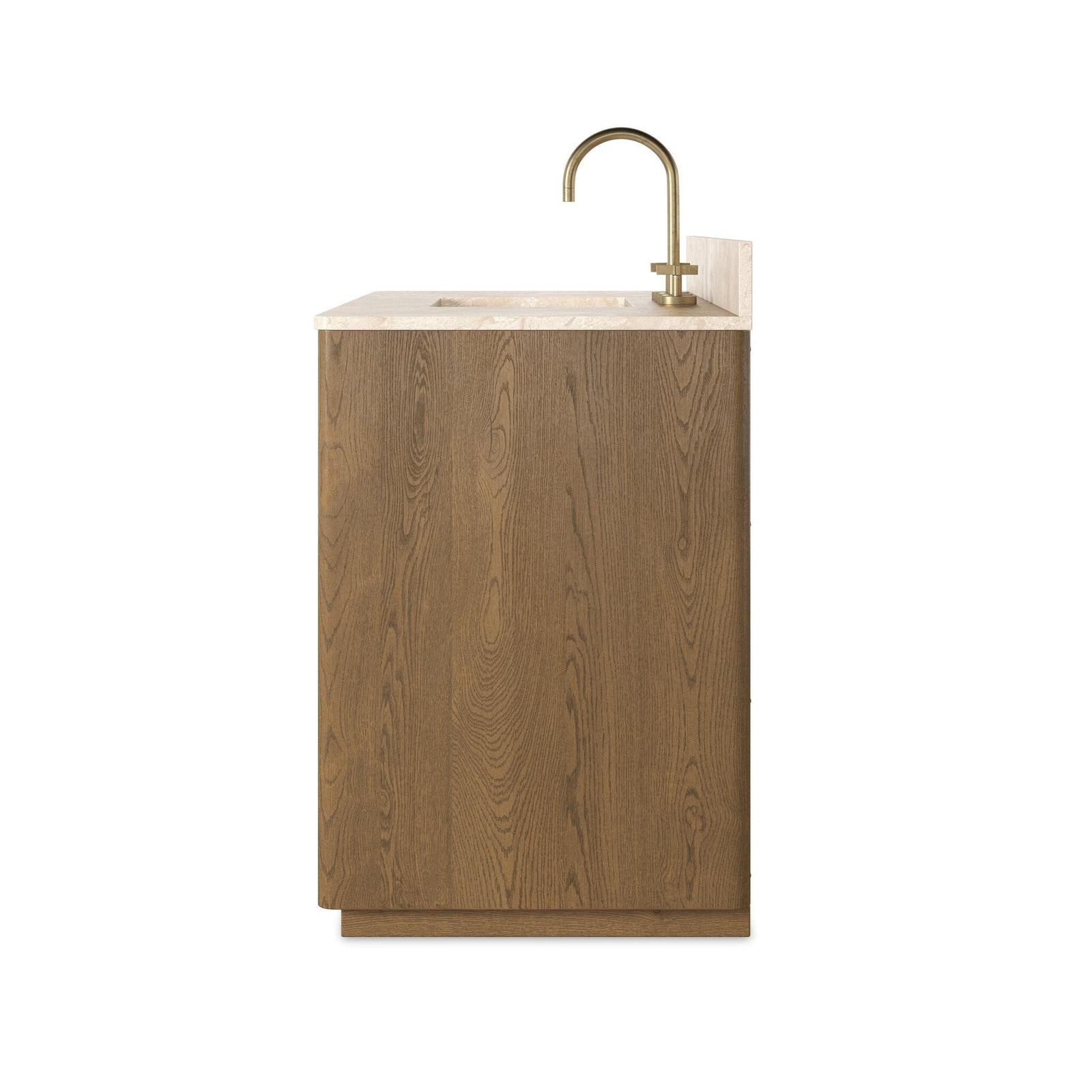 Four Hands Brookhurst Satin Drifted Oak Veneer Single Wide Vanity