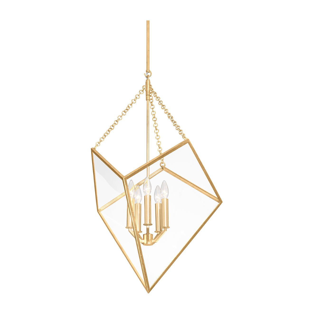 Hudson Valley Lighting Brookfield 5 Light 23.75 inch Vintage Gold Leaf Lantern Ceiling Light