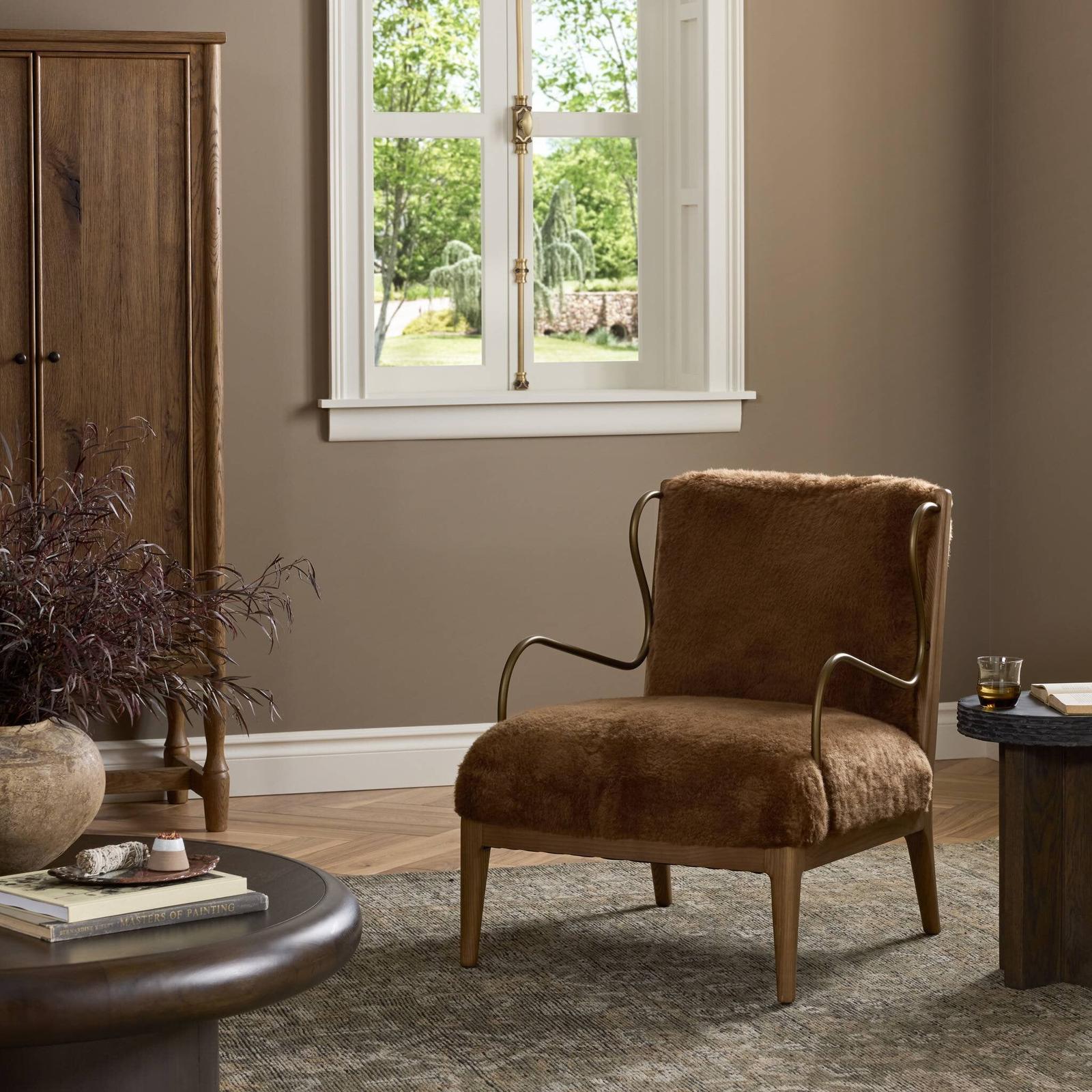 Yesenia Chair - Ochre Shearling