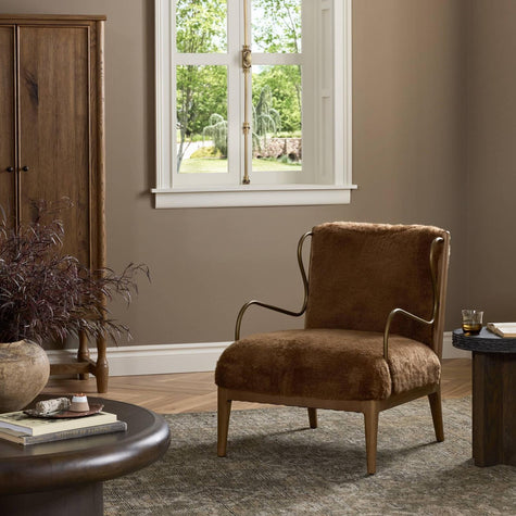 Yesenia Chair - Ochre Shearling