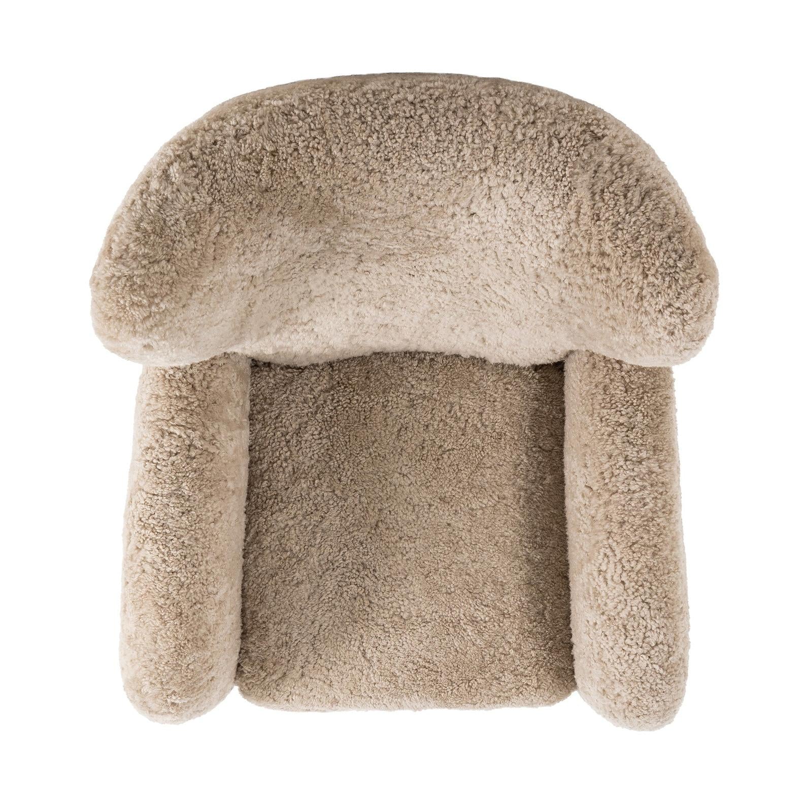Amelie Swivel Recliner - Beige Shearling