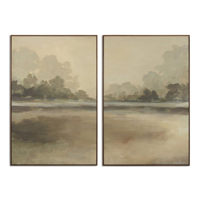 Reflections Diptych by Lauren Fuhr - Walnut Floater
