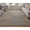 Feizy Elias 69FXF Modern Abstract Rug in Brown/Blue/Tan