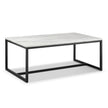 Magnussen Home Torin White Marble And Matte Black Rectangular Cocktail Table