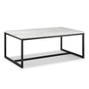 Magnussen Home Torin White Marble And Matte Black Rectangular Cocktail Table