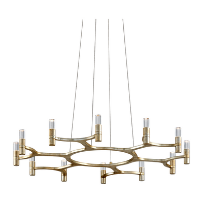 Corbett Nexus 12 Light Warm Silver Leaf Chandelier Ceiling Light
