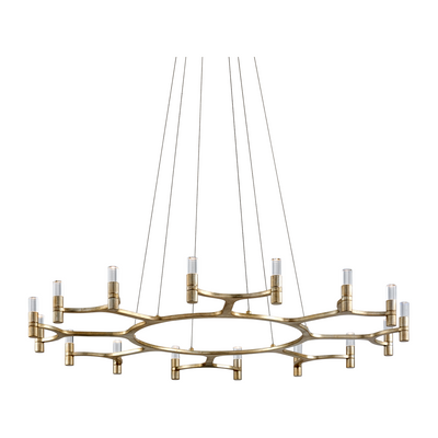 Corbett Nexus 16 Light Warm Silver Leaf Chandelier Ceiling Light
