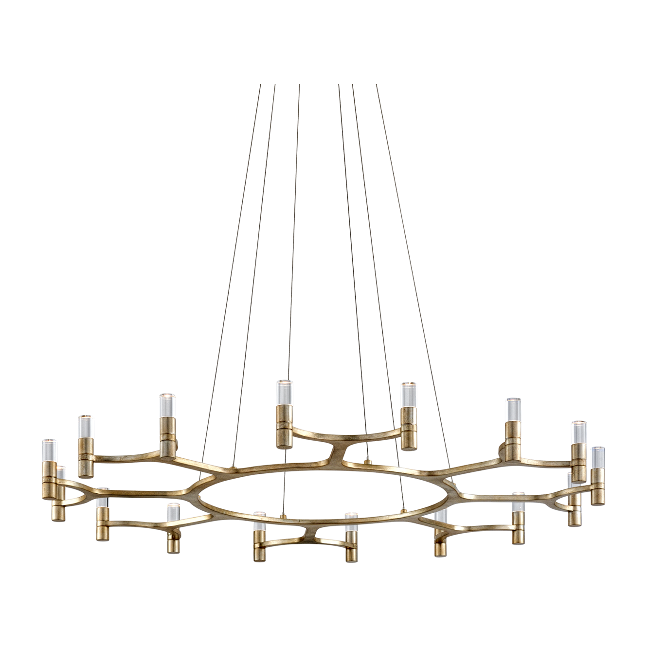 Corbett Nexus 16 Light Warm Silver Leaf Chandelier Ceiling Light