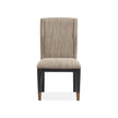 Magnussen Home Ryker Nocturn Black & Coventry Grey Upholstered Host Chair Set of 2