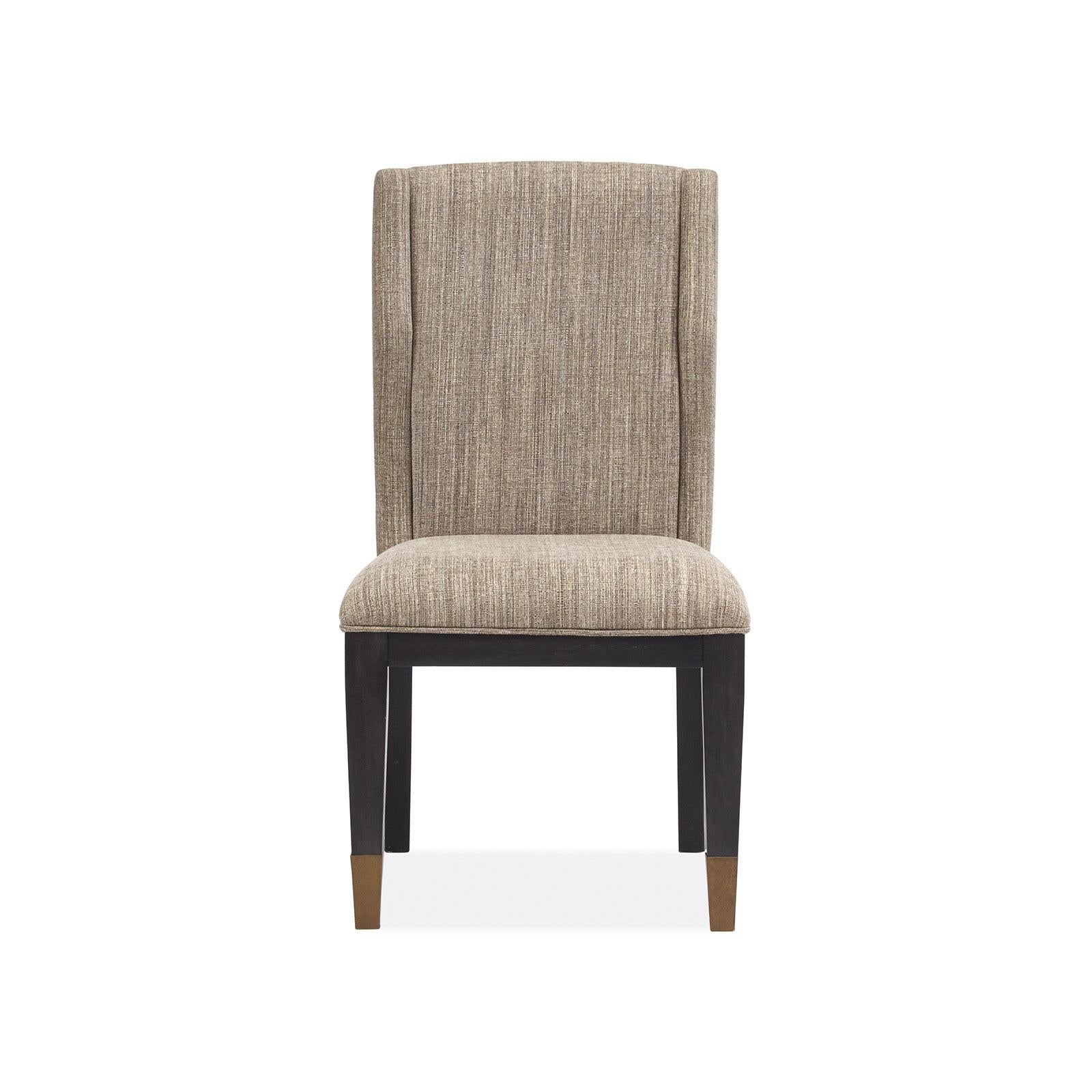 Magnussen Home Ryker Nocturn Black & Coventry Grey Upholstered Host Chair Set of 2